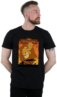 Disney Heren The Lion King Simba en Mufasa T-Shirt (Zwart) - maat L