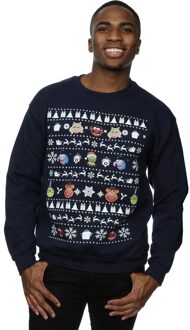 Disney Heren The Muppets Kerstmis Hoofden Sweatshirt (Marineblauw) Navy - L