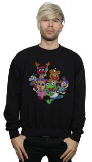 Disney Heren The Muppets Muppet Babies Kleuren Groep Sweatshirt (Zwart)