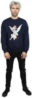 Disney heren tinkerbell kerstmis fee sweatshirt Blauw - XL