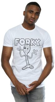 Disney Heren Toy Story 4 Forky T-Shirt (Wit) - maat 3XL
