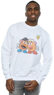 Disney Heren Toy Story 4 Mr en Mrs Aardappelhoofd Sweatshirt (Wit)