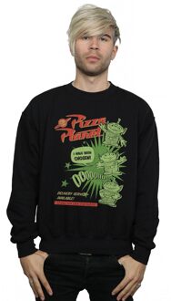 Disney Heren Toy Story 4 Pizza Planet Little Green Mannen Sweatshirt (Zwart)