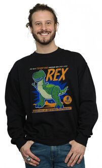 Disney Heren Toy Story 4 Rex angstaanjagend dinosaurus sweatshirt (Zwart) - maat L