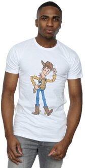 Disney Heren Toy Story 4 Sheriff Woody Pose T-Shirt (Wit)