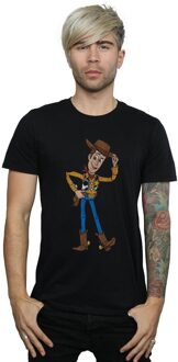 Disney Heren Toy Story 4 Sheriff Woody Pose T-Shirt (Zwart) - M