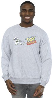 Disney Heren Toy Story Buzz Trekkende Logo Sweatshirt (Sportgrijs) - maat L Lichtgrijs