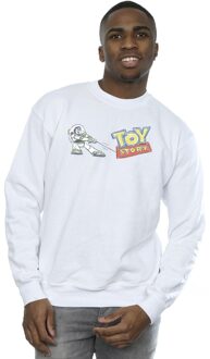 Disney Heren Toy Story Buzz Trekkende Logo Sweatshirt (Wit) - maat L