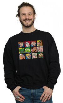 Disney Heren Toy Story Character Squares Sweatshirt (Zwart) - L