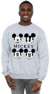 Disney Heren Vier Hoofden Mickey Mouse Katoenen Sweatshirt (Sportgrijs) Lichtgrijs
