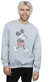 Disney Heren Wandelend Mickey Mouse Sweatshirt (Sportgrijs) - maat S Lichtgrijs