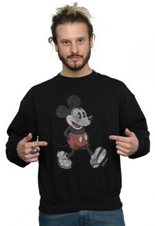 Disney Heren Wandelend Mickey Mouse Sweatshirt (Zwart) - maat
