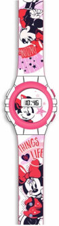 Disney Horloge Minnie Meisjes 29 Cm Roze/wit