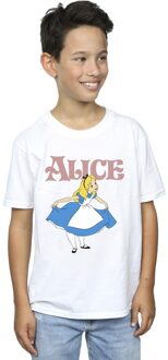 Disney Jongens Alice In Wonderland Take A Bow T-Shirt (Wit) - maat