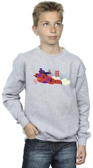 Disney Jongens Big Hero 6 Baymax Hiro Brug Sweatshirt (Sportgrijs) Lichtgrijs