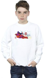 Disney Jongens Big Hero 6 Baymax Hiro Brug Sweatshirt (Wit)
