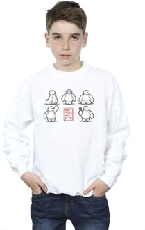 Disney Jongens Big Hero 6 Baymax Veel houdingen Sweatshirt (Wit)