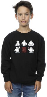 Disney Jongens Big Hero 6 Baymax Veel houdingen Sweatshirt (Zwart)