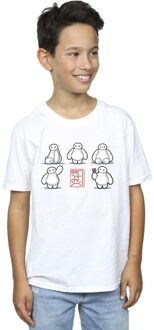 Disney Jongens Big Hero 6 Baymax Veel houdingen T-Shirt (Wit) - maat 9-11J / 128cm-146cm