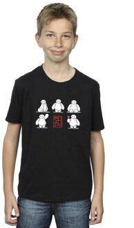 Disney Jongens Big Hero 6 Baymax Veel houdingen T-Shirt (Zwart) - 7-8J / 122-128cm