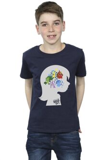 Disney Jongens Binnenste Buiten Hoofd Silhouet T-shirt (Marineblauw) - maat 9-11J / 128cm-146cm Navy