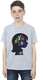 Disney Jongens Binnenste Buiten Hoofd Silhouet T-shirt (Sportgrijs) - maat 12-13J / 152-158cm Lichtgrijs