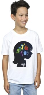 Disney Jongens Binnenste Buiten Hoofd Silhouet T-shirt (Wit) - maat 12-13J / 152-158cm