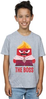 Disney Jongens Binnenste Buiten Woede De Baas T-Shirt (Sportgrijs) Lichtgrijs - 12-13J / 152-158cm