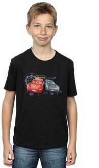 Disney Jongens Cars Bliksem Vs Storm T-Shirt (Zwart) - maat 5-6J / 110-116cm