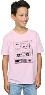 Disney Jongens Cars Jackson Storm Blauwdruk T-Shirt (Baby Roze) - maat