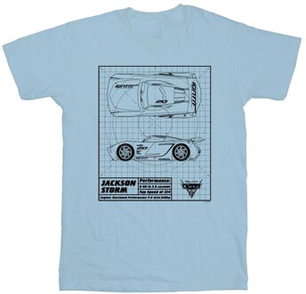 Disney Jongens Cars Jackson Storm Blauwdruk T-Shirt (Babyblauw) - maat Lichtblauw