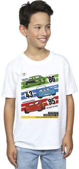 Disney Jongens Cars Piston Cup Kampioenen T-Shirt (Wit) - maat 5-6J / 110-116cm