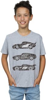 Disney Jongens Cars Tekst Racers T-Shirt (Sportgrijs) Lichtgrijs - 7-8J / 122-128cm