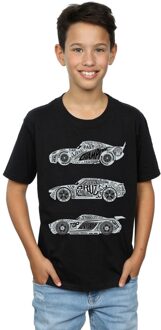 Disney Jongens Cars Tekst Racers T-Shirt (Zwart) - maat