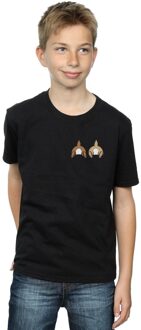 Disney Jongens Chip N Dale Rugzijde Borst T-shirt (Zwart)