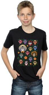 Disney Jongens Coco Hoofden Patroon T-shirt (Zwart)