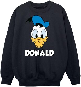 Disney Jongens Donald Duck Gezicht Katoenen Sweatshirt (Marineblauw) - maat Navy