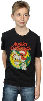Disney Jongens Donald Duck Vrolijk Kerstmis T-Shirt (Zwart) - 12-13J / 152-158cm