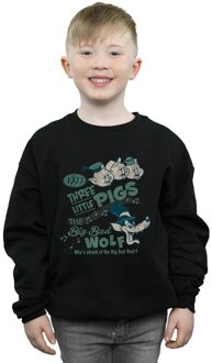 Disney Jongens Drie Kleine Varkens Wie Is Bang Van De Grote Boze Wolf Sweatshirt (Zwart) - 9-11J / 128cm-146cm