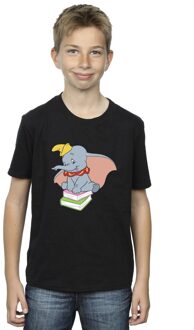 Disney Jongens Dumbo Zittend Op Boeken T-Shirt (Zwart) - 5-6J / 110-116cm
