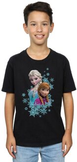 Disney Jongens Frozen Elsa en Anna zusjes T-shirt (Zwart) - maat 12-13J / 152-158cm