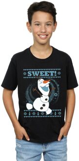 Disney Jongens Frozen Olaf Sweet Kerstmis T-Shirt (Zwart) - 9-11J / 128cm-146cm