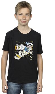 Disney Jongens Goofy Lezen in de Ruimte T-Shirt (Zwart) - maat 7-8J / 122-128cm
