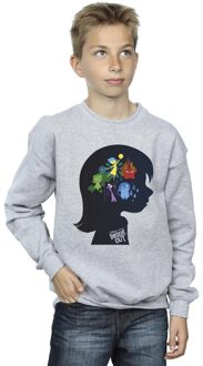 Disney Jongens Inside Out Hoofd Silhouet Sweatshirt (Sportgrijs) - maat 9-11J / 128cm-146cm Lichtgrijs