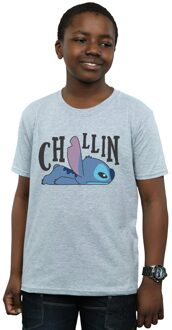 Disney Jongens Lilo en Stitch Chillin T-shirt (Sportgrijs) - maat 12-13J / 152-158cm Lichtgrijs
