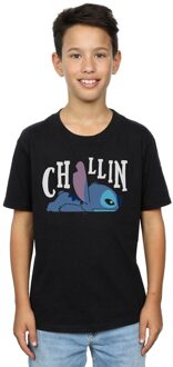 Disney Jongens Lilo en Stitch Chillin T-shirt (Zwart) - 7-8J / 122-128cm