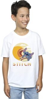 Disney Jongens Lilo & Stitch Summer Waves T-shirt (Wit) - maat 3-4J / 98-104cm