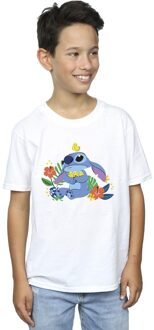 Disney Jongens Lilo & Stitch Vogels T-shirt (Wit) - maat 9-11J / 128cm-146cm