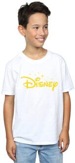 Disney Jongens Logo Sterren T-Shirt (Wit) - maat 9-11J / 128cm-146cm