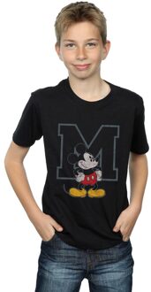 Disney Jongens Mickey Mouse Classic M T-Shirt (Zwart) - maat 7-8J / 122-128cm